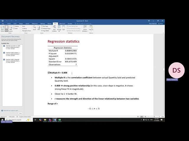 exp 10 simple regression