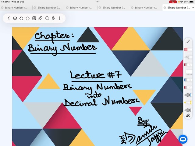Binary Numbers - Conversion from Binary into Decimal Numbers (Lecture # 7) #guessthenumber #maths