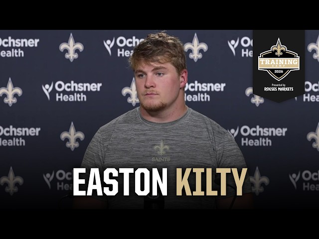 Easton Kilty on practicing at center, run game | Saints Training Camp 2026
