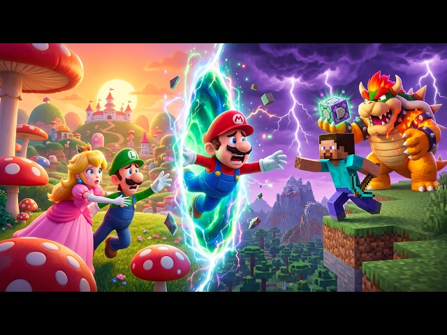 Mario Accidentally Entered Minecraft... But Bowser Stole the Command Block! | Super Mario Story