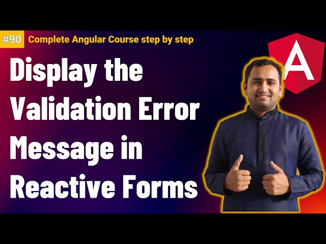 Display validation error message in reactive forms | Reactive forms in angular | Angular Tutorial