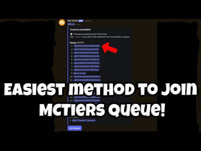 Easiest Method To Join MCTiers Queue!