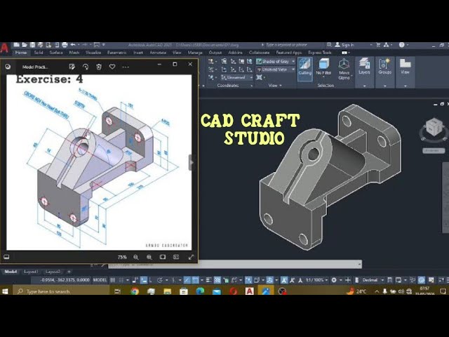 AutoCAD 3D Mechanical Bracket Modeling Tutorial | Exercise 4 | Beginner to Intermediate