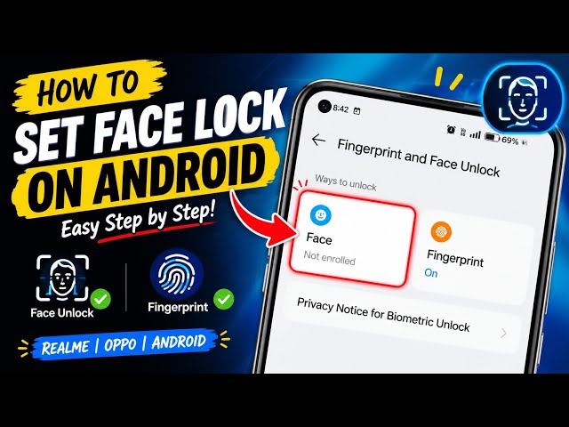 How to Set Face Lock on Android 🔐📱 | Easy Face Unlock Setup! #android #viral #trending #mobiletips 