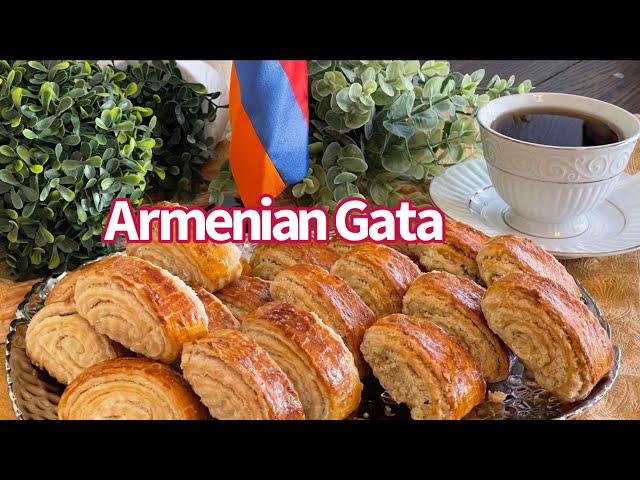 Receta de gata armenia / Cómo hacer el dulce hojaldrado armenio gata (Nazook)