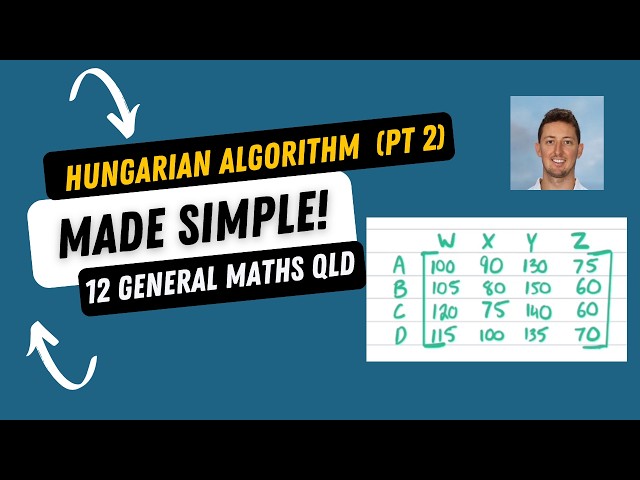 Hungarian Algorithm (pt 2) - 12General Maths QLD