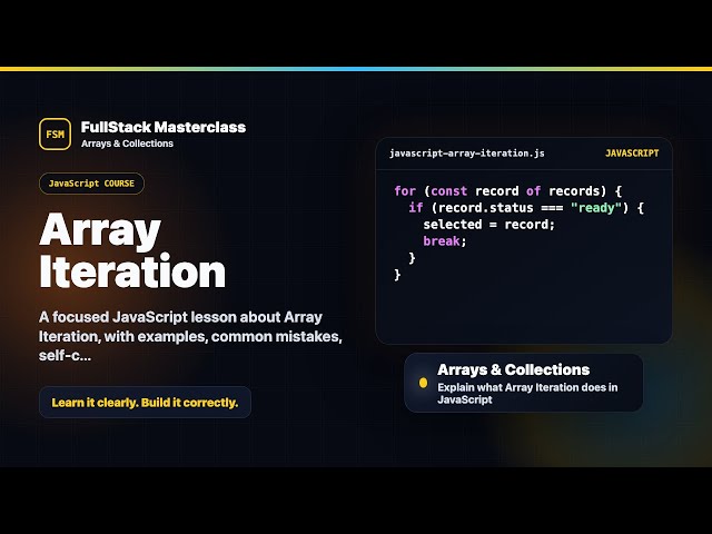 Array Iteration Explained | FullStack Masterclass JavaScript Course