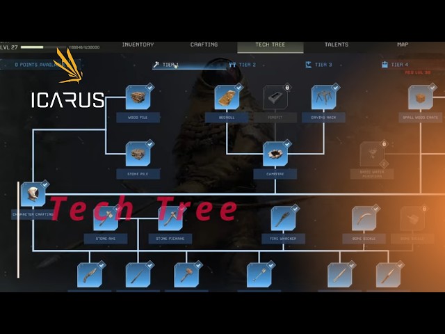 Icarus Tech Tree Tip for beginners