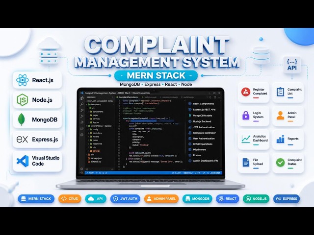 🚨MERN Stack Complaint Management System | Complete Project (MongoDB, Express.js, React.js & Node.js)