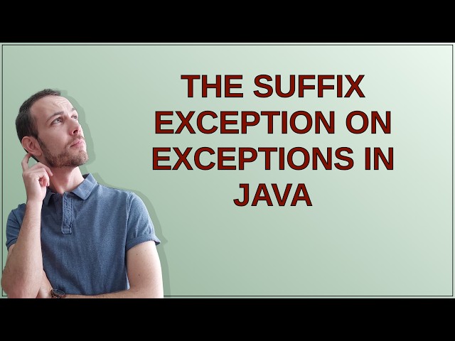 Softwareengineering: The suffix Exception on exceptions in java