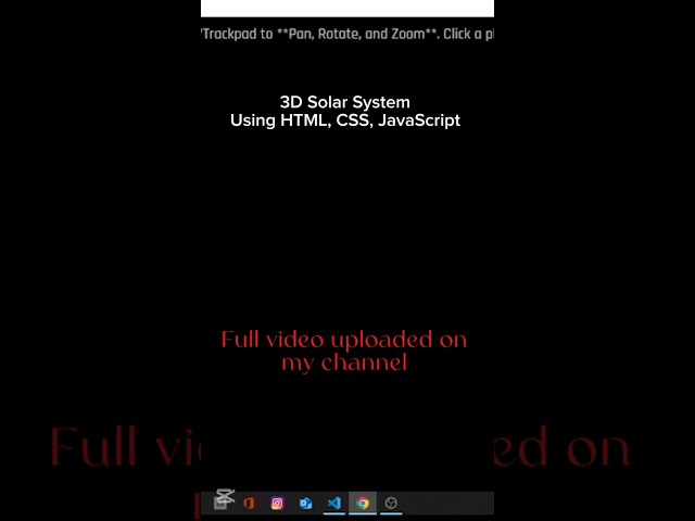 Create a 3D Solar System in JavaScript | HTML & CSS Animation Project 🌍☀️