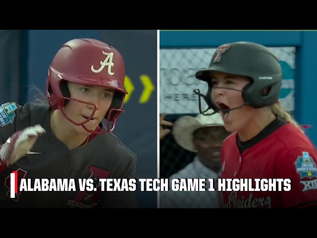 SEMIFINALS GAME 1 🥎 Alabama vs. Texas Tech | Full Game Highlights | Women’s College World Series