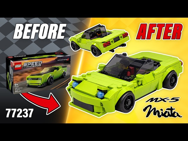 LEGO Speed Champions Mazda Miata NA MOC (77237)[262 pcs] Alternate Build for Dodge Challenger | Tut
