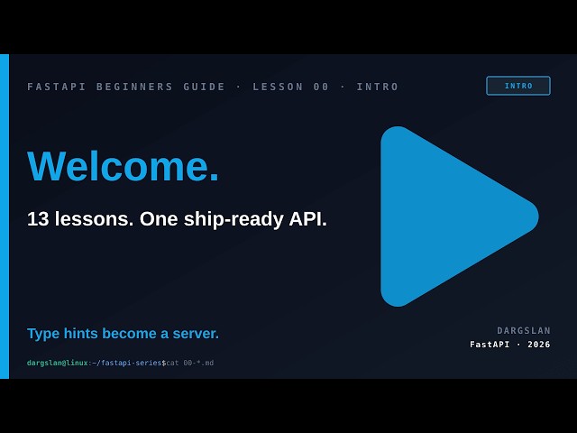 L00 — Welcome to the FastAPI Beginners Guide