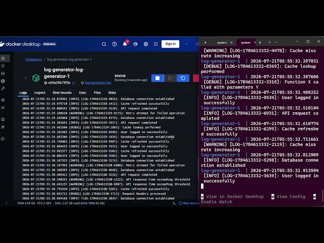 Day 2: Python Log Generator Working Code with Docker | System Design #systemdesign #log #generator