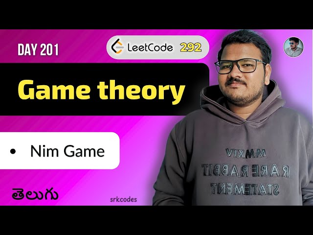 Leetcode 292: Nim Game in Telugu | Recursion, DP & Math Trick | Python DSA | srkcodes
