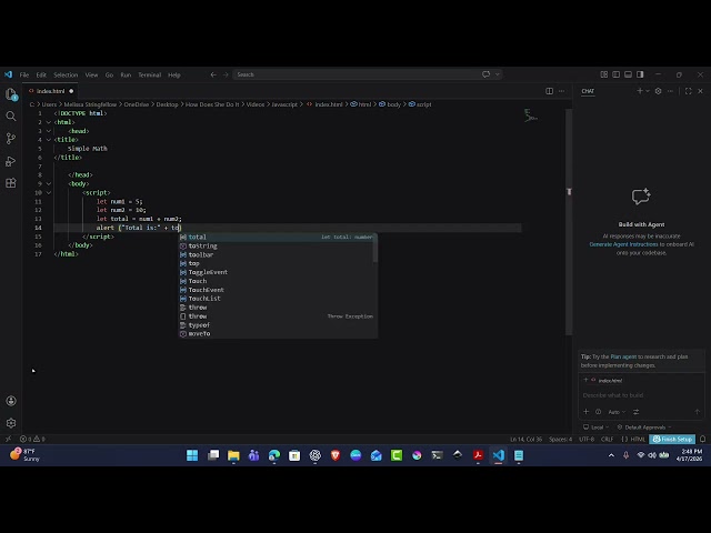 JavaScript Simple Math with Variables