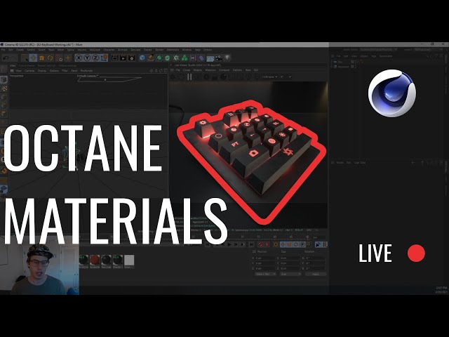 3D Mechanical Keyboard (Part 2) // Mix Materials in Octane