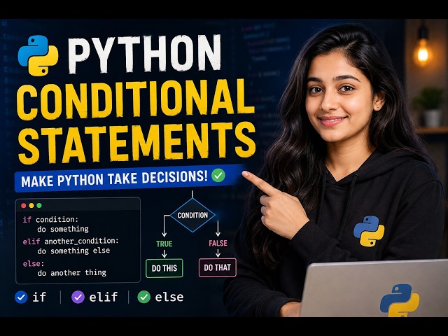 🐍 Python Conditional Statements | Learn if, if-else & if-elif-else Easily!