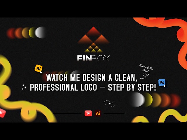 Modern Triangle Logo Design in Adobe Illustrator | FINBOX Gradient Geometric Logo
