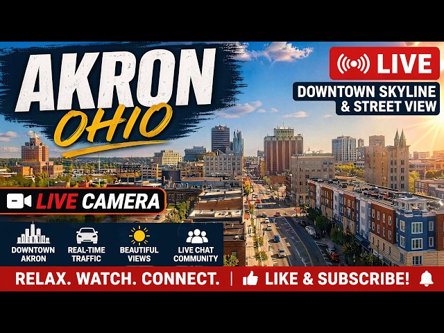 Akron LIVE Camera: Downtown Skyline & Street View 🏙️☀️