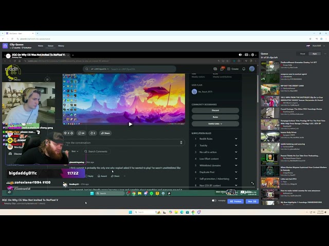 Hutch Reacts to xQc on CG not being in NoPixel V