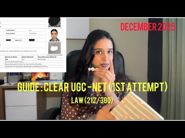 How I cleared UGC-Net (Law) with 212/300 marks in my First Attempt!✨ #ugcnet #ugcnetpaper1 