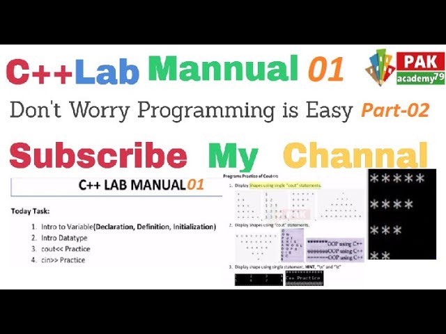c++ tutorial || C++ Lab Manual 01 Part 02 (cout and cin Best Practice)