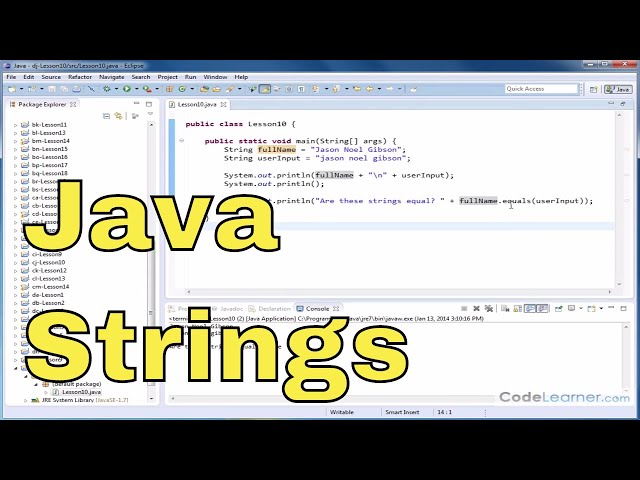 Java Tutorial - 10 - Determining if Two Strings are Equal