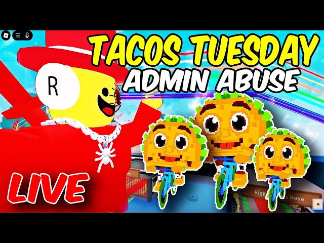 Admin abuse + Tacos Tuesday Live (Steal A Brainrot) #stealabrainrot #roblox #livestream