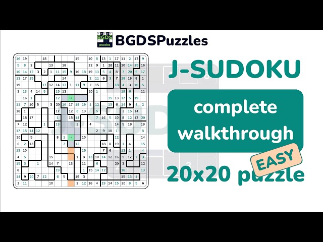 Jigsaw Sudoku 20x20 Complete Walkthrough | Easy Puzzle Solved Step by Step