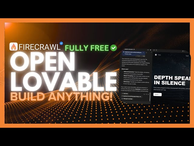 OpenLovable: NEW Opensource Agent Mode Can Build ANYTHING! Create Full-Stack Apps With No CODE!