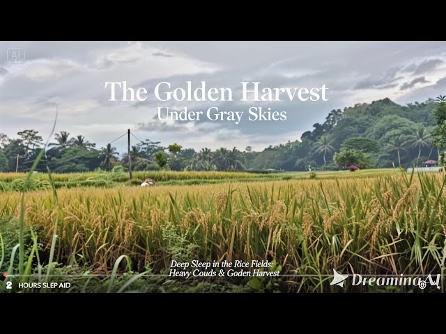 Deep Sleep in the Rice Fields: Heavy Clouds & Golden Harvest (2 Hours No Loop)