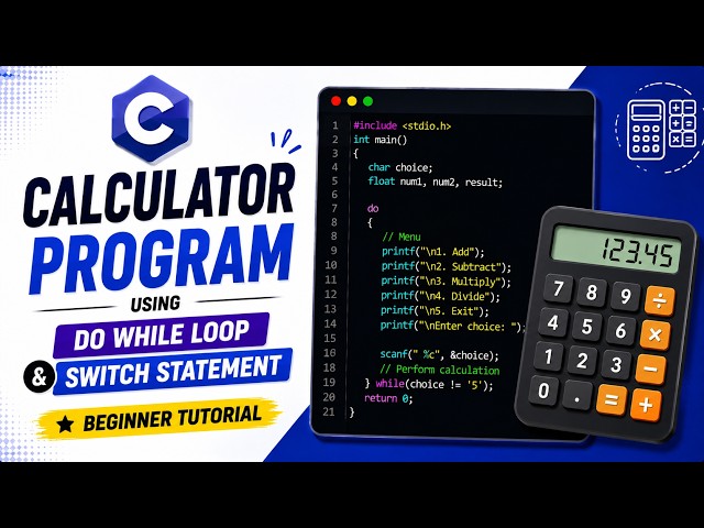 C Calculator Program Using Do While Loop & Switch Statement | Beginner Tutorial