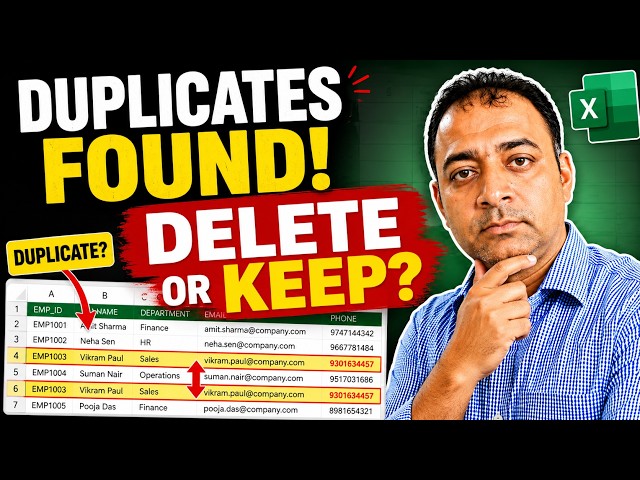 How to Find & Remove Duplicate Records in Excel Without Losing Data | Real Office Workflow