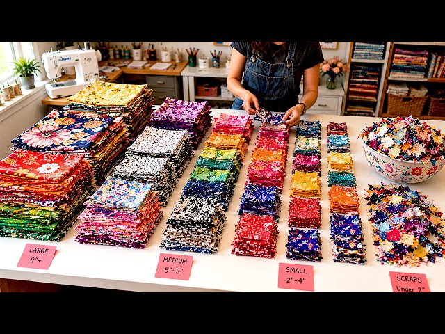 AMAZING IDEA // Transform Tiny Fabric Scraps Into Stunning Quilt Block // Ideas With Fabric Scraps