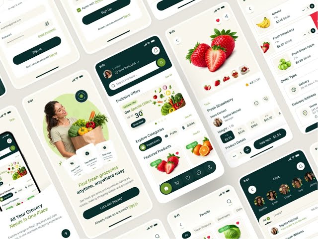 Grocery App Design in Figma | Grocery App UI Design | App UIUX Design | UIUX Design | Mobile App UI