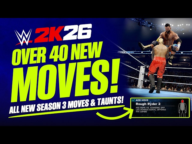 WWE 2K26: Over 40 New Moves & Animations Added! (Ringside Pass Season 3 - All New DLC Moves)