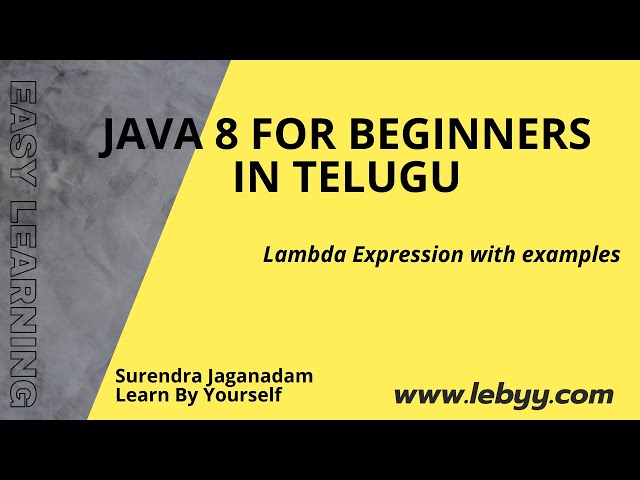 Lambda Expression with examples || Java 8 Tutorial for Beginners in Telugu