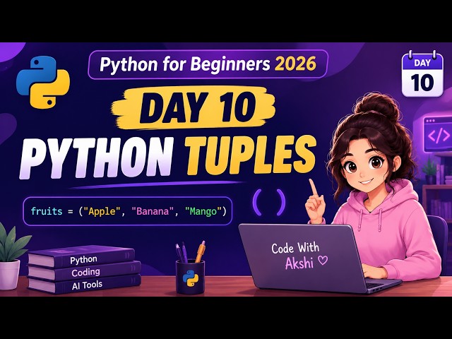 Python Tuples Explained for Beginners | Day 10 | Python Tutorial 2026