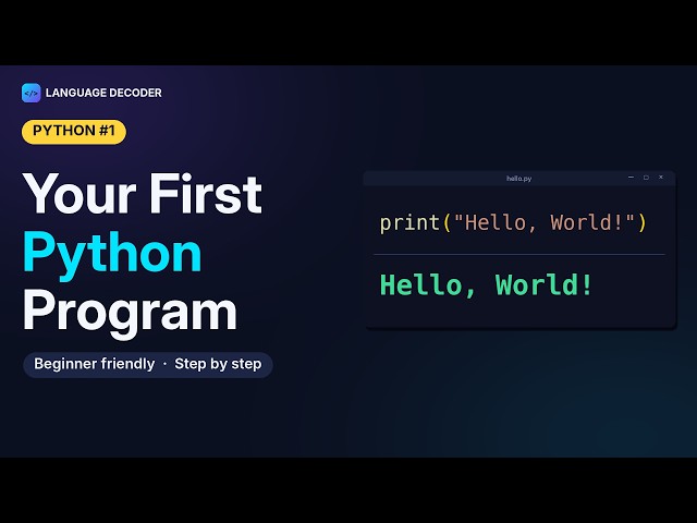 Python Tutorial for Beginners #1: Install Python & Write Your First Program (2026)