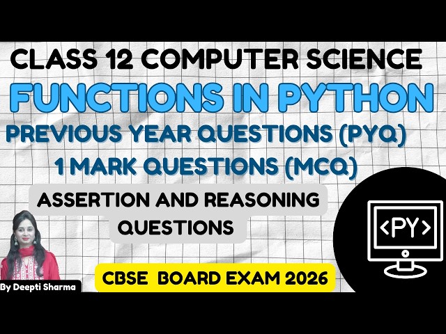 Functions in Python PYQ | Functions in Python Important Questions #boardexam2026 #computerscience