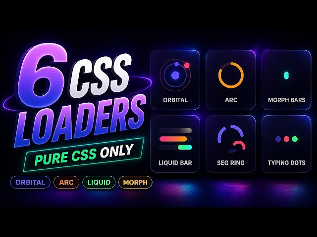 ৬টি Pure CSS Loading Animation | No JavaScript | CSS Loader Tutorial Bangla 2025
