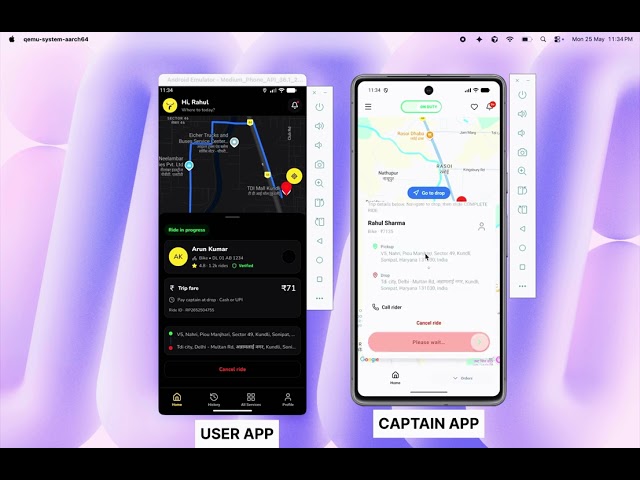 Rapido Clone Demo | Complete Bike Taxi App Solution | User + Captain + Admin Panel |