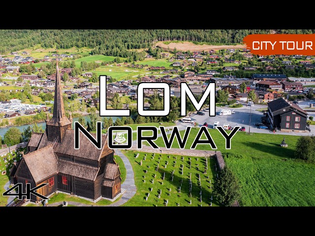Lom Norway - City Tour & Drone, 4k