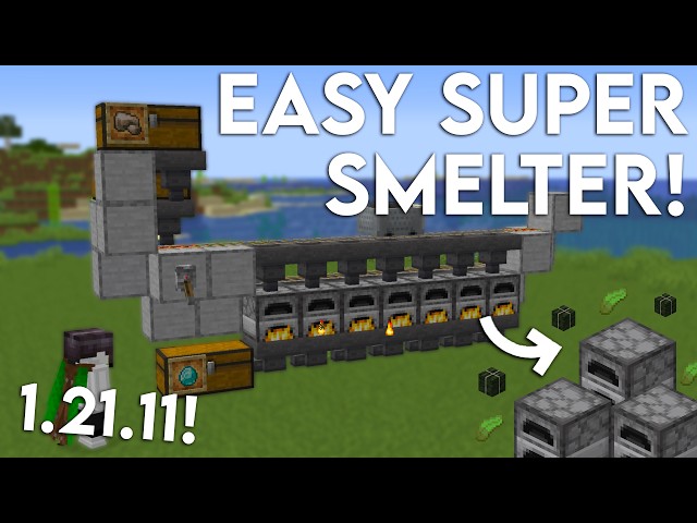 NEW Minecraft Java 1.21.11 Easiest Super Smelter – 2500 Items Per Hour!