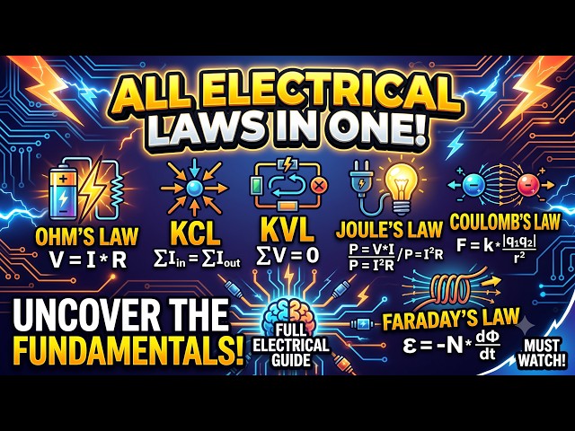 🔴LIVE: ALL Electrical Laws Explained in ONE Video (Ohm, KCL, KVL & More!)