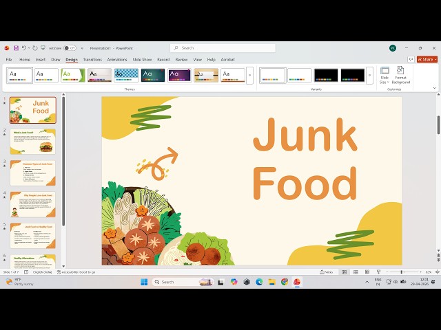 How to Make a PowerPoint Presentation on Junk Food 🍔 | Junk Food PPT Presentation | #ppt