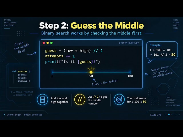 How to build a python program that guesses your number 