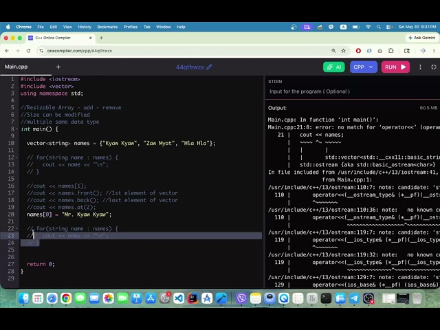 Episode (1) C++ ရဲ့ Vector